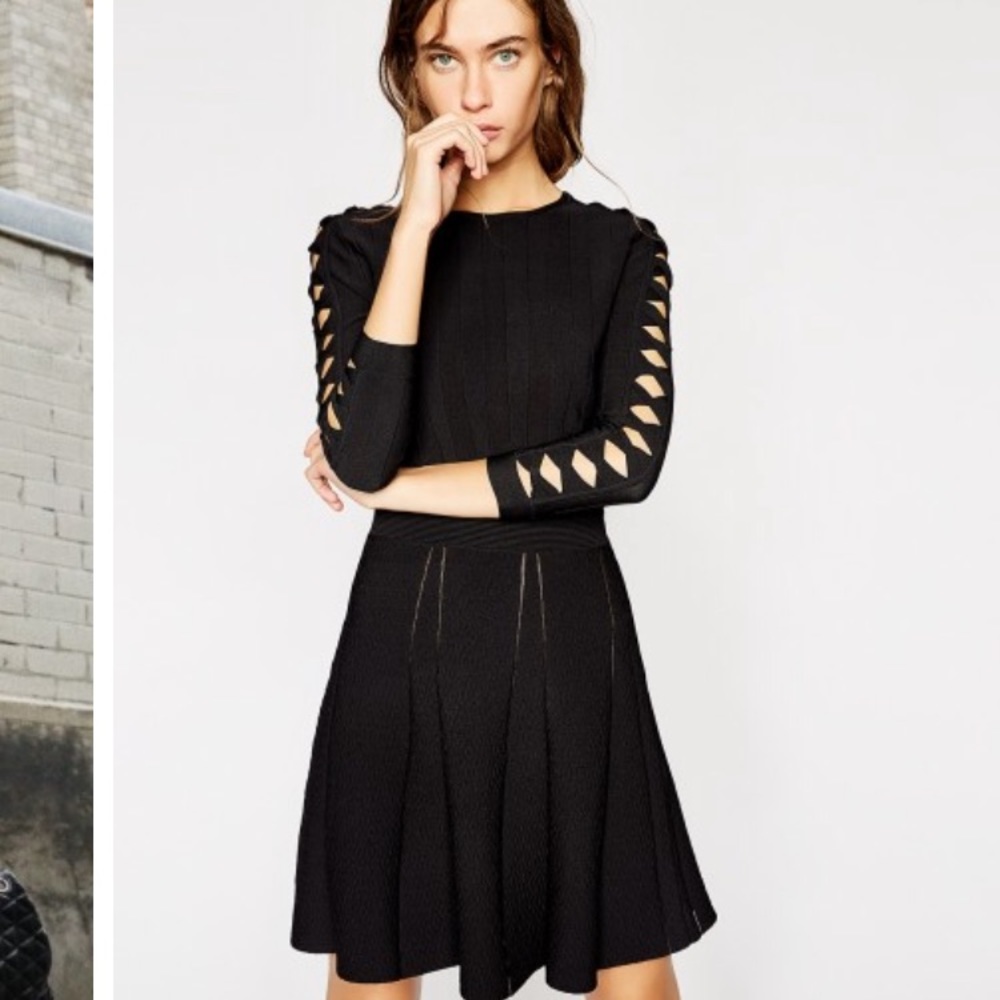 NEW w/ Tags. The Kooples black openwork knit dress